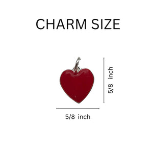 Red Heart Charm Silver Charm Bracelets