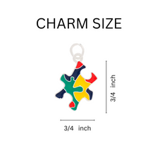 Load image into Gallery viewer, Colored Puzzle Piece Autism Leather Cord Bracelets