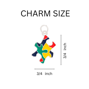 Bulk Colored Puzzle Piece Autism Partial Beaded Bracelets - The Awareness Company