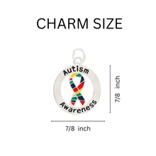 Load image into Gallery viewer, Autism Awareness Ribbon Round Horseshoe Key Chains