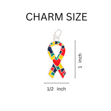 Load image into Gallery viewer, Autism Ribbon with Red Heart Design Leather Cord Bracelets