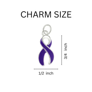 Bulk Purple Ribbon Rope Style Bracelets - The Awareness Company