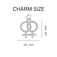 Load image into Gallery viewer, Bulk Lesbian Same Sex Female Symbol Necklaces,  Lesbian Jewelry - The Awareness Company