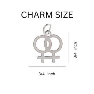 Bulk Same Sex Female Symbol Retractable Charm Bracelets  - The Awareness Company