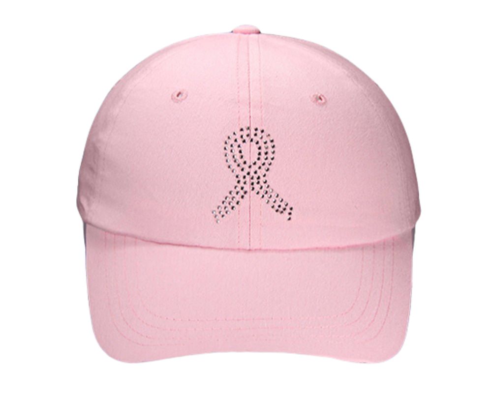 Pink Crystal Ribbon Baseball Hats