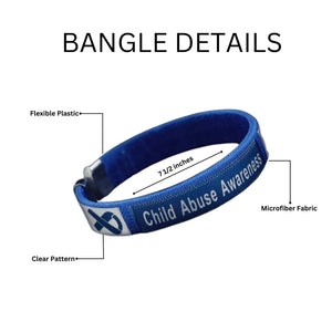 Bulk Child Abuse Awareness Dark Blue Bangle Bracelets - The Awareness Company