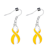 Load image into Gallery viewer, Gold Ribbon Hanging Earrings