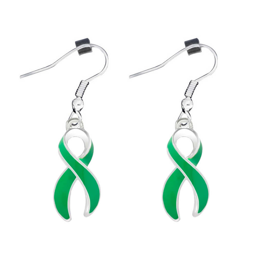 Green Ribbon Hanging Earrings