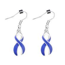 Load image into Gallery viewer, Periwinkle Ribbon Hanging Earrings