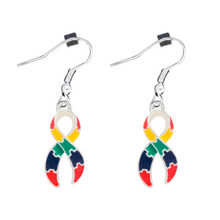 Load image into Gallery viewer, Autism Ribbon Hanging Earrings