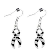 Load image into Gallery viewer, Bulk Large Black &amp; White Zebra Print Ribbon Hanging Charms 