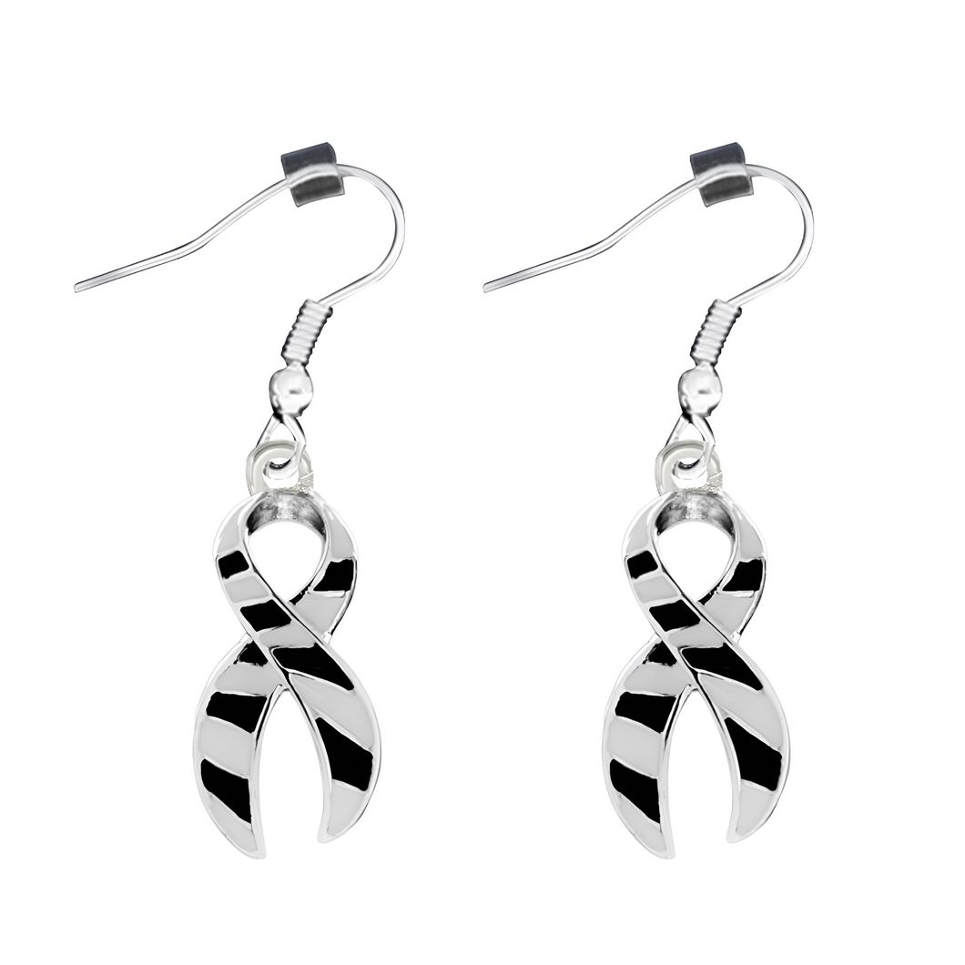 Bulk Large Black & White Zebra Print Ribbon Hanging Charms 