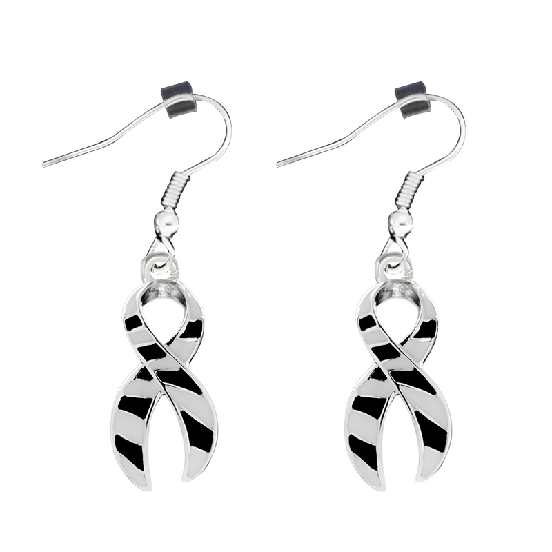 Bulk Large Black & White Zebra Print Ribbon Hanging Charms 