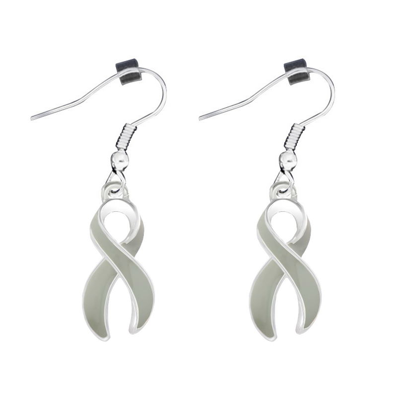 Bulk Gray Ribbon Hanging Earrings - The Awareness Company