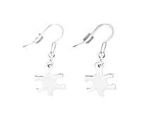 Load image into Gallery viewer, Bulk Silver Puzzle Piece Autism Awareness Hanging Earrings - The Awareness Company