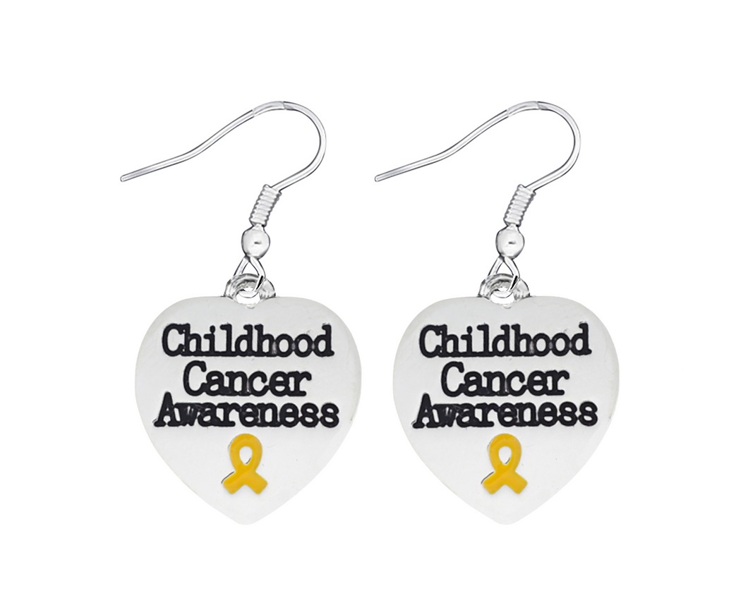 Childhood Cancer Awareness Heart Earrings