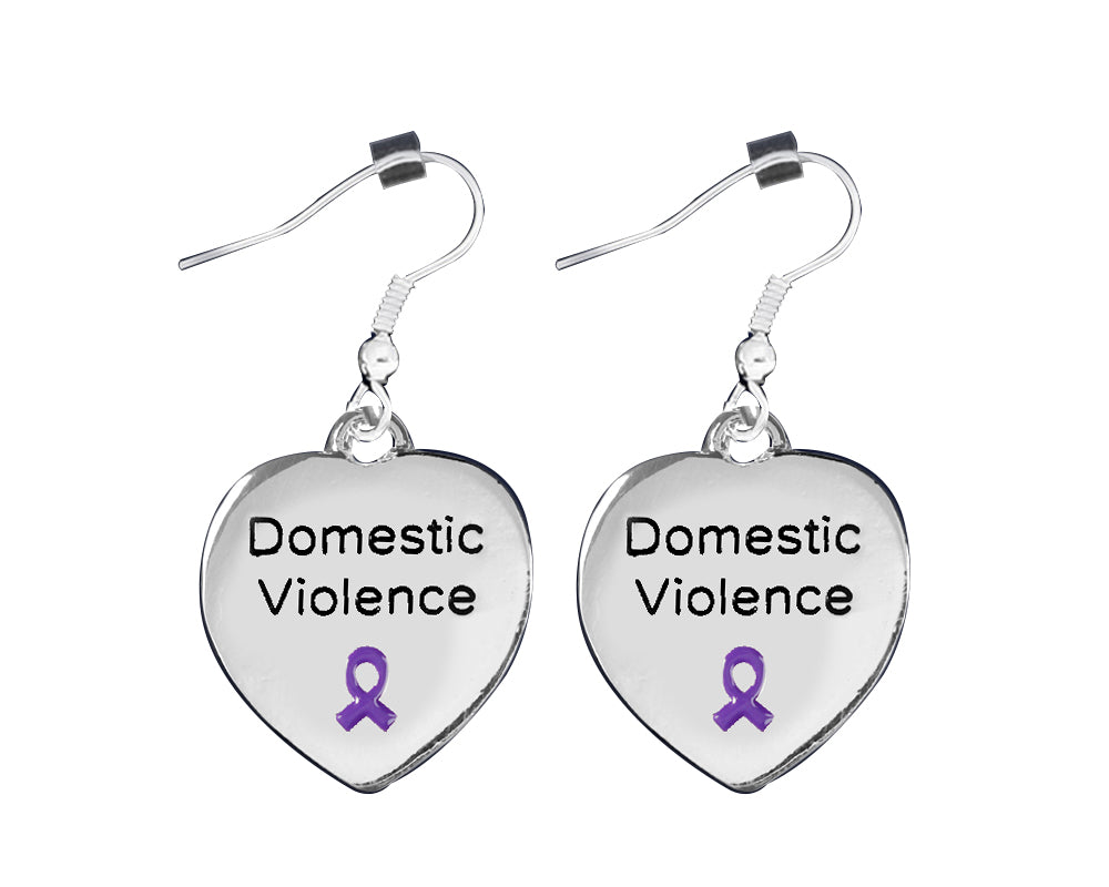 Domestic Violence Awareness Heart Earrings - The Awareness Company