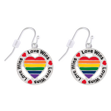 Load image into Gallery viewer, Rainbow Love Wins Hanging Earrings