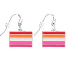 Load image into Gallery viewer, Lesbian Sunset Flag Earrings