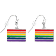 Load image into Gallery viewer, Rectangle Rainbow Flag Earrings