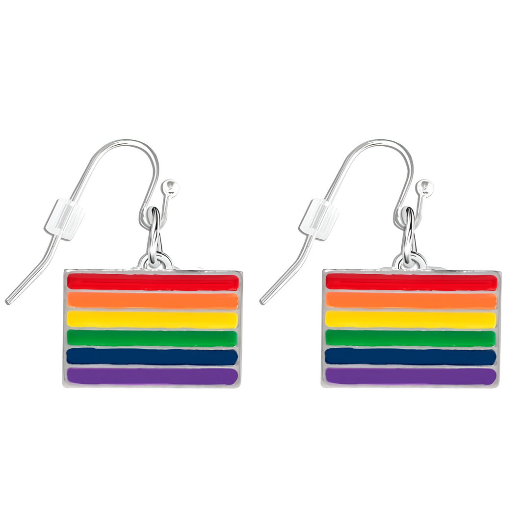Rectangle Rainbow Flag Earrings