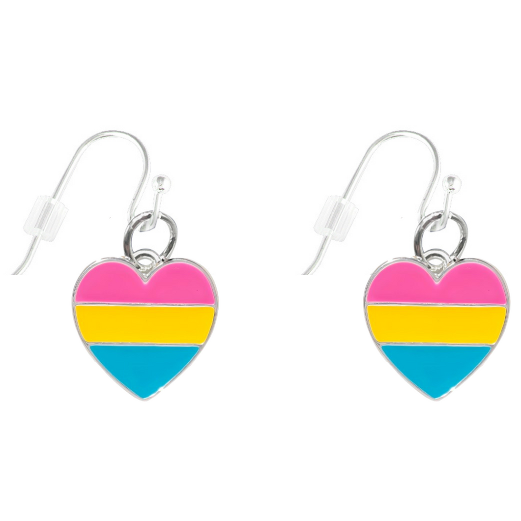 Pansexual Flag Heart Earrings