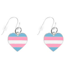 Load image into Gallery viewer, Transgender Flag Heart Earrings