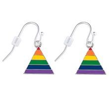 Load image into Gallery viewer, Triangle Rainbow Flag Earrings