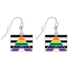 Load image into Gallery viewer, Rectangle Straight Ally Flag Earrings