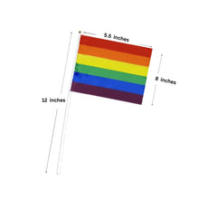 Load image into Gallery viewer, Small Rainbow Flags on a Stick for PRIDE Parades and Events - The Awareness Company