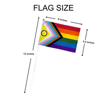 Load image into Gallery viewer, Small Daniel Quasar Progress Pride Intersex-Inclusive Flags on a Stick