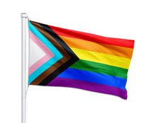 Load image into Gallery viewer, Daniel Quasar 3 Feet by 5 Feet Nylon PRIDE Flag, Progress Pride Parade Flags