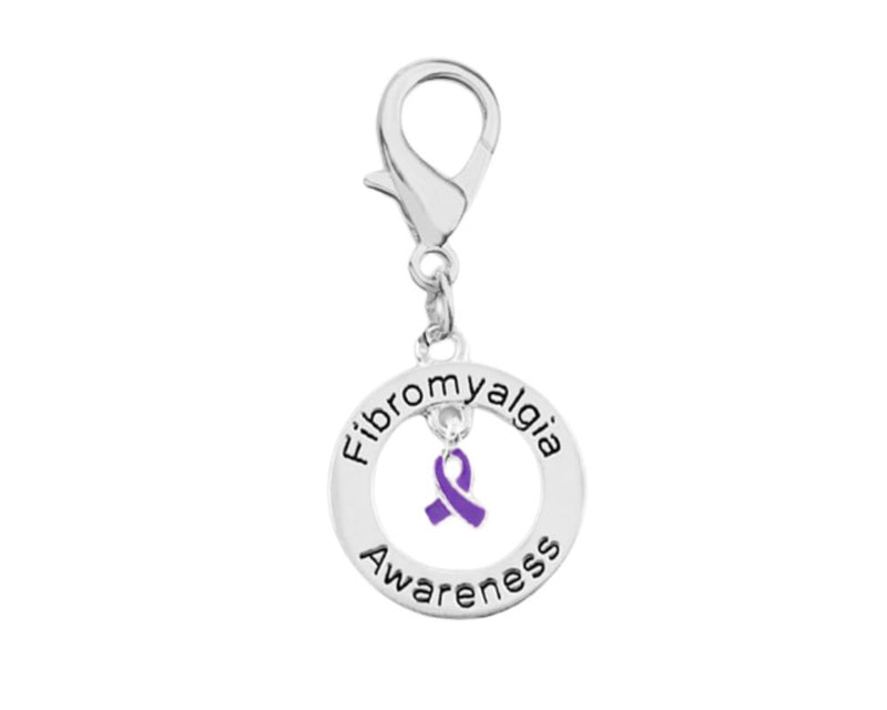 Bulk Round Fibromyalgia Awareness Hanging Charms - The Awareness Company