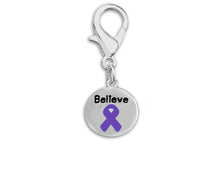 Load image into Gallery viewer, Believe Purple Circle Hanging Charm - The Awareness Company