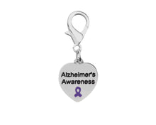 Load image into Gallery viewer, Bulk Heart Shaped Alzheimer&#39;s Awareness Hanging Charms - The Awareness Company