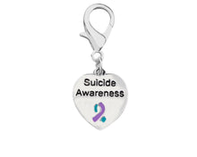 Load image into Gallery viewer, Bulk Heart Shaped Suicide Awareness Hanging Charms - The Awareness Company