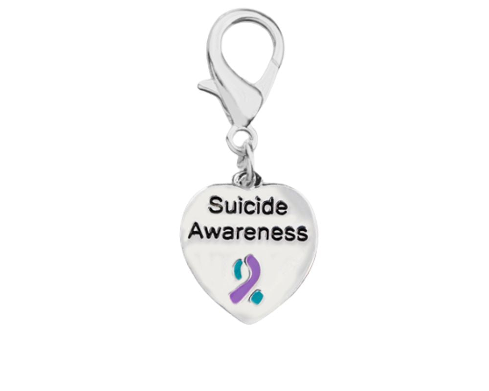 Bulk Heart Shaped Suicide Awareness Hanging Charms - The Awareness Company