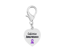 Load image into Gallery viewer, Bulk Heart Shaped Colitis Awareness Hanging Charms - The Awareness Company