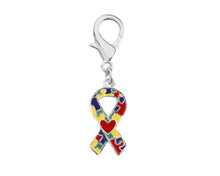 Load image into Gallery viewer, Autism Ribbon with Heart Hanging Charms - The Awareness Company