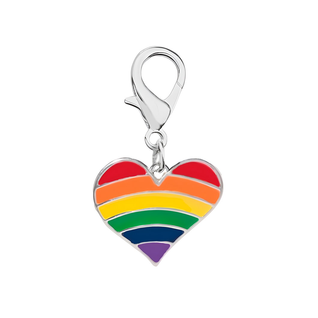 Rainbow Heart Flag Hanging Charms