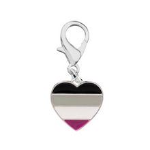 Load image into Gallery viewer, Bulk Asexual LGBTQ Pride Heart Hanging Charms - Gay Pride Charms - The Awareness Company