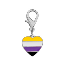 Load image into Gallery viewer, Non-Binary Flag Heart Hanging Charms