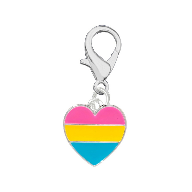 Pansexual Flag Heart Hanging Charms