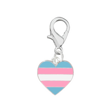 Load image into Gallery viewer, Transgender Flag Heart Hanging Charms