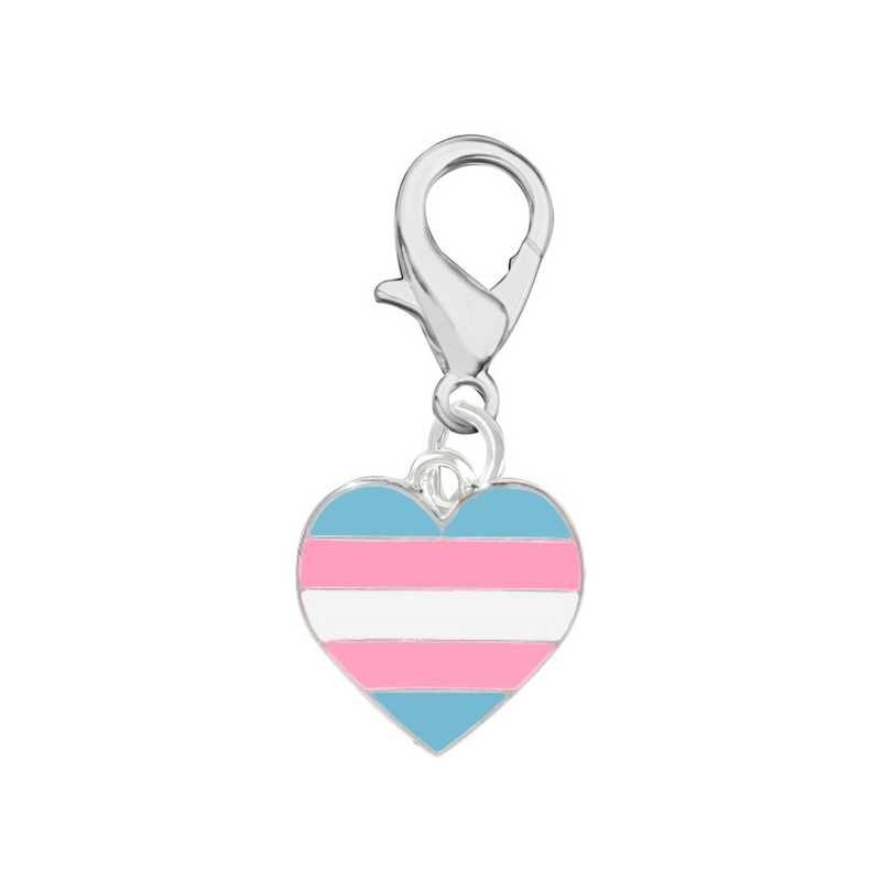 Transgender Flag Heart Hanging Charms