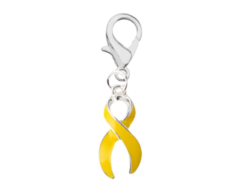Large Gold Ribbon Hanging Charms Wholesale, Pet Charms - The Awareness Company