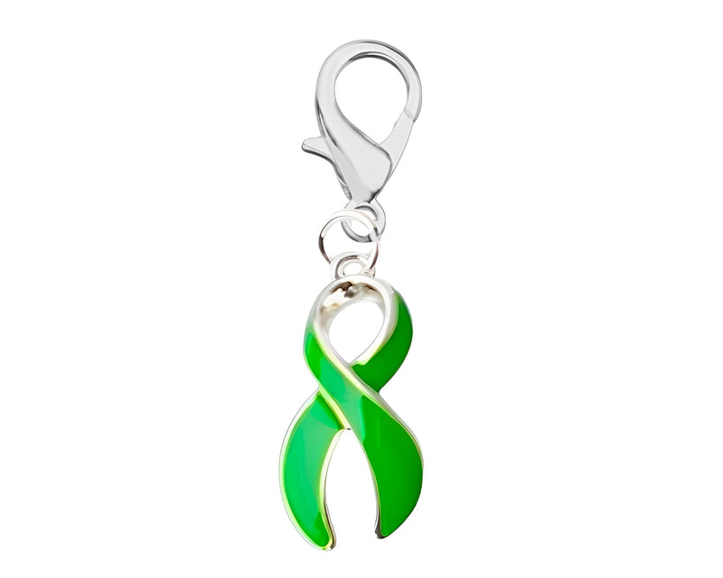 Bulk Large Size Green Ribbon Hanging Charms - The Awareness Company