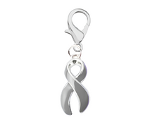 Load image into Gallery viewer, Gray Ribbon Hanging Charms - The Awareness Company