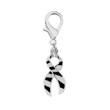 Load image into Gallery viewer, Bulk Large Zebra Print Ribbon Charms, Rare Disease Jewelry