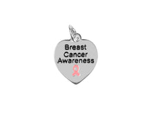 Load image into Gallery viewer, Bulk Heart Shaped Breast Cancer Awareness Charms - The Awareness Company